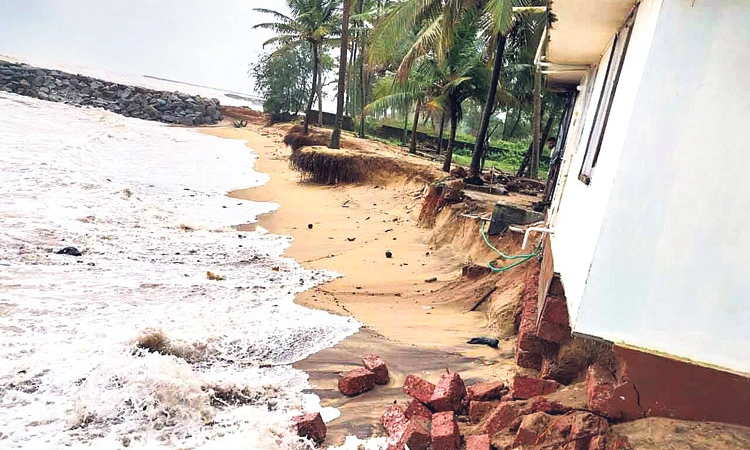 Kasaragod ಕಡಲ್ಕೊರೆತ: ಮೂಸೋಡಿಯಲ್ಲಿ ಮನೆ ಸಮುದ್ರ ಪಾಲು ಭೀತಿ