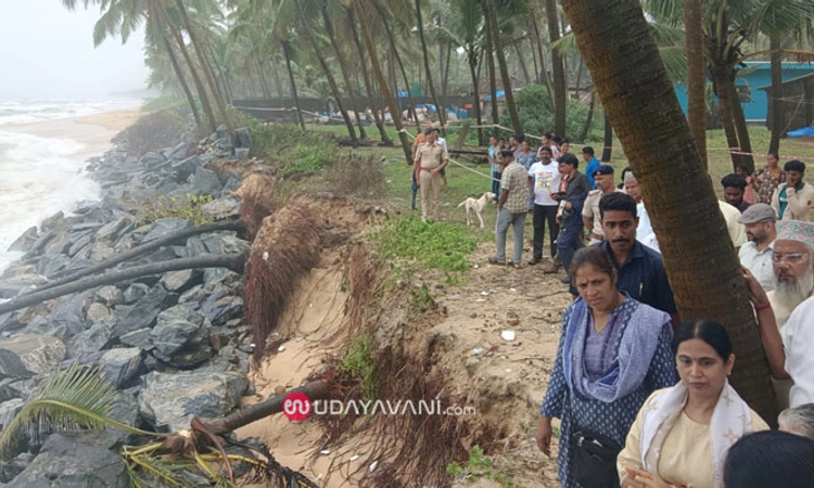 Udupi; ಕಡಲ್ಕೊರೆತ ಪ್ರದೇಶಗಳಿಗೆ ಸಚಿವೆ ಲಕ್ಷ್ಮೀ‌ ಹೆಬ್ಬಾಳ್ಕರ್ ಭೇಟಿ