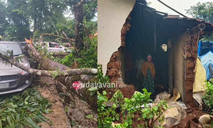 Madikeri: ಗಾಳಿ ಮಳೆಯಿಂದ ವಿವಿಧೆಡೆ ಅಪಾರ ಹಾನಿ; ಜನಜೀವನ ಅಸ್ತವ್ಯಸ್ತ