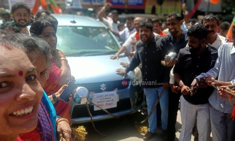 Mangaluru: ಪೆಟ್ರೋಲ್, ಡೀಸೆಲ್ ಬೆಲೆ ಏರಿಕೆ ಖಂಡಿಸಿ ಬಿಜೆಪಿಯಿಂದ ವಿಭಿನ್ನ ಪ್ರತಿಭಟನೆ