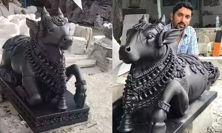 Sculptor Arun yogiraj: ಶಿಲ್ಪಿ ಅರುಣ್‌ ಯೋಗಿರಾಜ್‌ ಕೆತ್ತಿದ ನಂದಿ ವಿಗ್ರಹ ಅಮರನಾಥಕ್ಕೆ