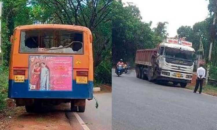 Road Mishap ಜಾಲ್ಸೂರು: ಬಸ್‌ – ಲಾರಿ ಢಿಕ್ಕಿ; ಹಾನಿ