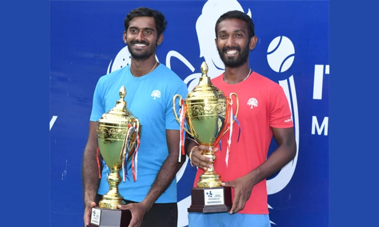 ITF-Dharwad ; ಪ್ರಜ್ವಲ್-ನಿತೀನ್ ಜೋಡಿಗೆ ಡಬಲ್ಸ್ ಪ್ರಶಸ್ತಿ