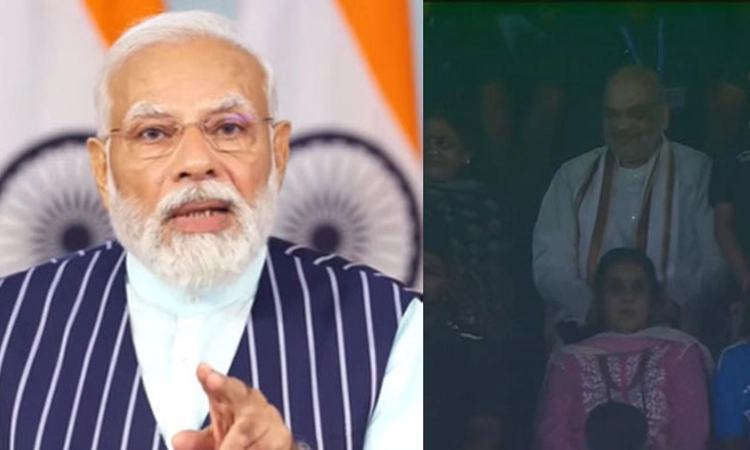 INDvsPAK; ಭಾರತ ತಂಡಕ್ಕೆ ಪ್ರಧಾನಿ ಮೋದಿ ಅಭಿನಂದನೆ; ಪಂದ್ಯಕ್ಕೆ ಸಾಕ್ಷಿಯಾದ ಶಾ