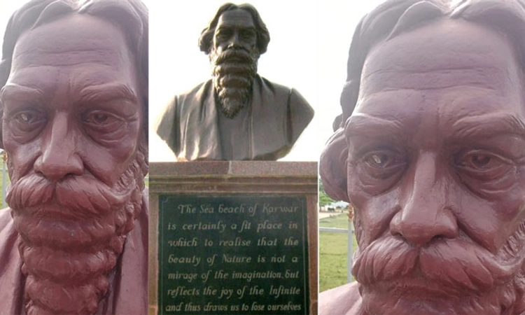 Karwar ರವೀಂದ್ರನಾಥ ಠಾಗೋರ್‌ ಮೂರ್ತಿ ಬಲಗಣ್ಣಿಗೆ ಧಕ್ಕೆ!