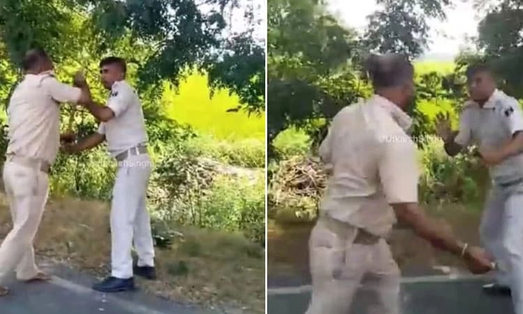 Police Officers: ನಡುರಸ್ತೆಯಲ್ಲೇ ಪರಸ್ಪರ ಹೊಡೆದಾಡಿಕೊಂಡ ಪೊಲೀಸರು; ವಿಡಿಯೋ ವೈರಲ್
