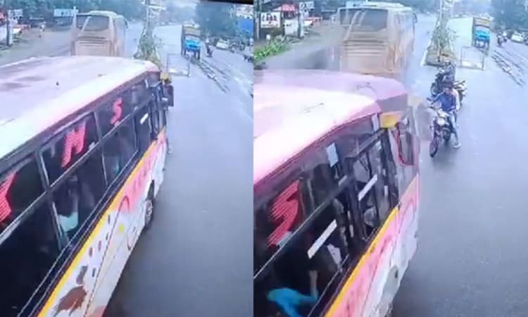 Surathkal ಖಾಸಗಿ ಬಸ್ ಅತಿವೇಗಕ್ಕೆ ಇಬ್ಬರು ಯುವಕರು ಗಂಭೀರ! ವಿಡಿಯೋ ವೈರಲ್