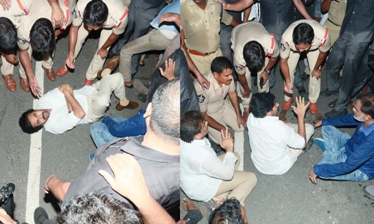 Chandrababu Naidu ಬಂಧನ ಖಂಡಿಸಿ ರಸ್ತೆಯಲ್ಲೇ ಮಲಗಿದ ಪವನ್ ಕಲ್ಯಾಣ್ ಪೊಲೀಸರ ವಶಕ್ಕೆ