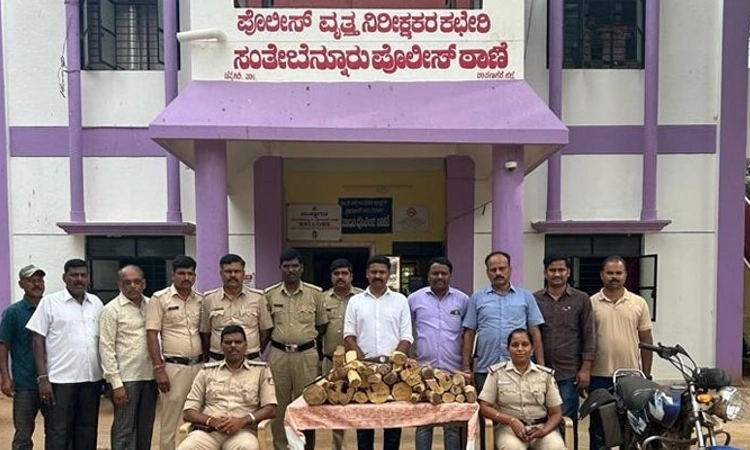 Davanagere; ಮೂವರು ಶ್ರೀಗಂಧ ಕಳ್ಳರ ಬಂಧನ; 61 ಕೆಜಿ ಗಂಧದ ತುಂಡುಗಳು ವಶಕ್ಕೆ