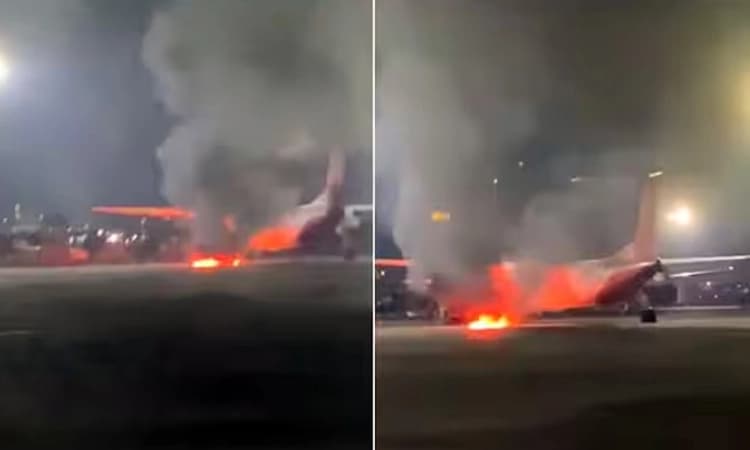 ಸ್ಪೈಸ್ ಜೆಟ್ ವಿಮಾನದಲ್ಲಿ ಕಾಣಿಸಿಕೊಂಡ ಬೆಂಕಿ… ದೆಹಲಿ ವಿಮಾನ ನಿಲ್ದಾಣದಲ್ಲಿ  ಘಟನೆ
