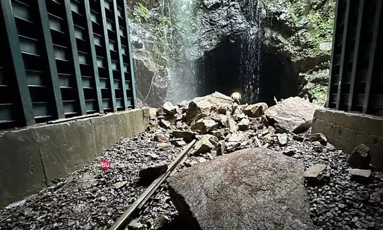 Panaji: ರೈಲ್ವೆ ಹಳಿಗಳ ಮೇಲೆ ಬಂಡೆ ಕುಸಿದು ಬಿದ್ದು ಕೆಲಕಾಲ ರೈಲು ಸಂಚಾರ ಅಸ್ತವ್ಯಸ್ತ