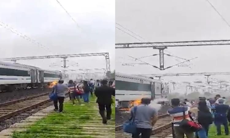 ಭೋಪಾಲ್-ದೆಹಲಿ ನಡುವೆ ಸಂಚರಿಸುವ ವಂದೇ ಭಾರತ್ ರೈಲಿನಲ್ಲಿ ಕಾಣಿಸಿಕೊಂಡ ಬೆಂಕಿ