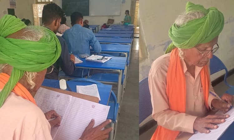 ವಿಜಯಪುರ: 5ನೇ ಸ್ನಾತಕೋತ್ತರ ಪರೀಕ್ಷೆ ಬರೆಯುತ್ತಿರುವ 81ರ ವೃದ್ದ