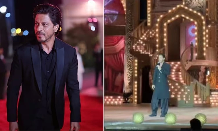 Ambani ಪ್ರಿ ವೆಡ್ಡಿಂಗ್: ʼಜೈ ಶ್ರೀರಾಮ್‌ʼ ಹೇಳಿ ಅತಿಥಿಗಳನ್ನು ಸ್ವಾಗತಿಸಿದ ಶಾರುಖ್