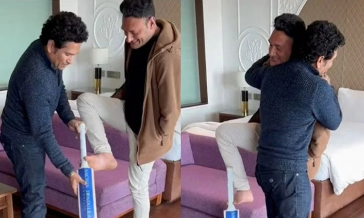 Para cricketer ಅಮೀರ್‌ ಹುಸೇನ್‌ ಭೇಟಿ ಮಾಡಿದ ಸಚಿನ್‌