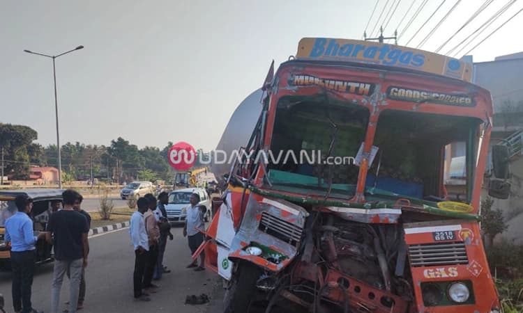 Brahmavara: ಗ್ಯಾಸ್ ತುಂಬಿದ್ದ ಬುಲೆಟ್ ಟ್ಯಾಂಕರ್ ಅಪಘಾತ; ತಪ್ಪಿದ ಭಾರೀ ಅನಾಹುತ