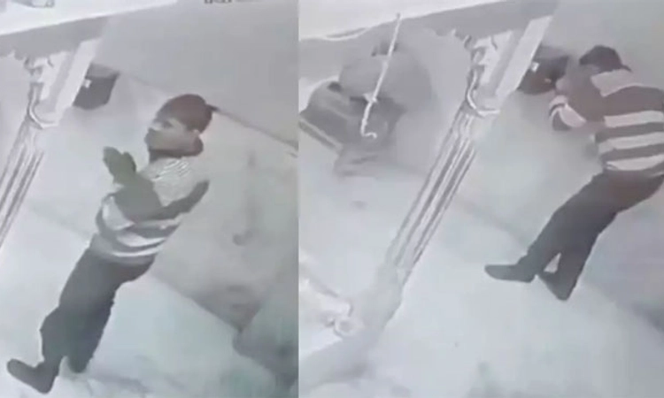 Theft; ಹುಂಡಿ ಹಣ ಕದಿಯುವ ಮುನ್ನ ದೇವರಿಗೆ ಕೈ ಮುಗಿದ!