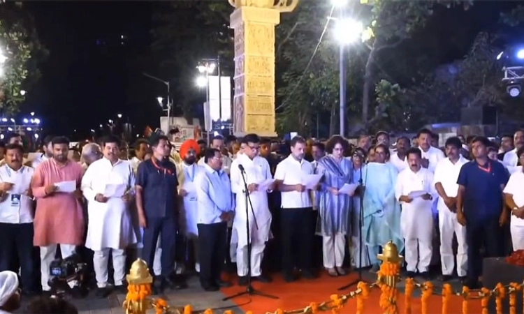 Bharat Jodo Nyay Yatra ಅಂಬೇಡ್ಕರ್ ಸ್ಮಾರಕ ಚೈತ್ಯಭೂಮಿಯಲ್ಲಿ