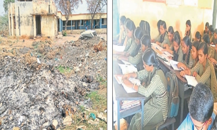 ದೇವಸ್ಥಾನ ಜಾಗದಲ್ಲೇ ಪಾಠ-ಪ್ರವಚನ