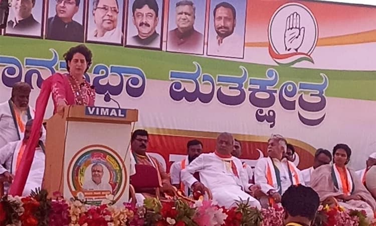 40% commission ಸರ್ಕಾರದ ಬಗ್ಗೆ ಸರ್ವಾಂತರ್ಯಾಮಿ ಪ್ರಧಾನಿ ಮೌನವೇಕೆ: ಪ್ರಿಯಾಂಕಾ