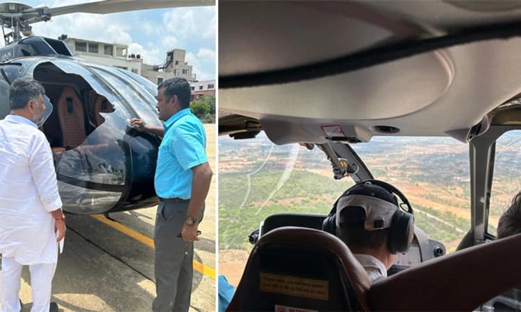 DK Shivakumar ತೆರಳುತ್ತಿದ್ದ ಹೆಲಿಕಾಪ್ಟರ್ ಗೆ ಬಡಿದ ಹದ್ದು; ತುರ್ತು ಭೂ ಸ್ಪರ್ಶ