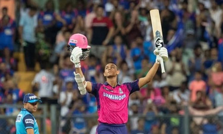 IPL ಚೊಚ್ಚಲ ಶತಕ ಸಿಡಿಸಿದ ಯಶಸ್ವಿ ಜೈಸ್ವಾಲ್ ; ಸ್ಪೋಟಕ ಬ್ಯಾಟಿಂಗ್