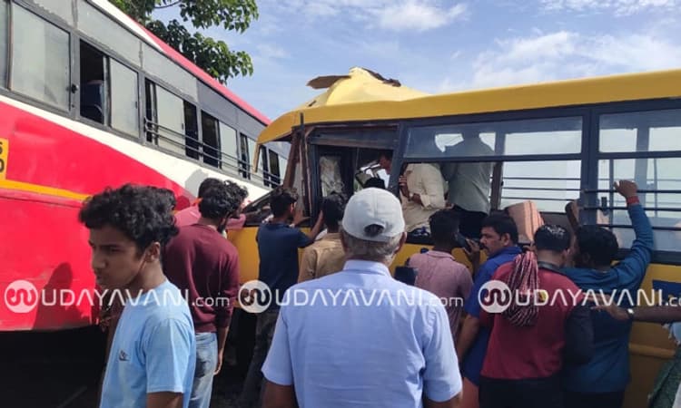 Manvi: ಶಾಲಾ ಬಸ್-‌ ಸರ್ಕಾರಿ ಬಸ್‌ ನಡುವೆ ಭೀಕರ ಅಪಘಾತ; ಇಬ್ಬರು ಮಕ್ಕಳು ಸಾವು