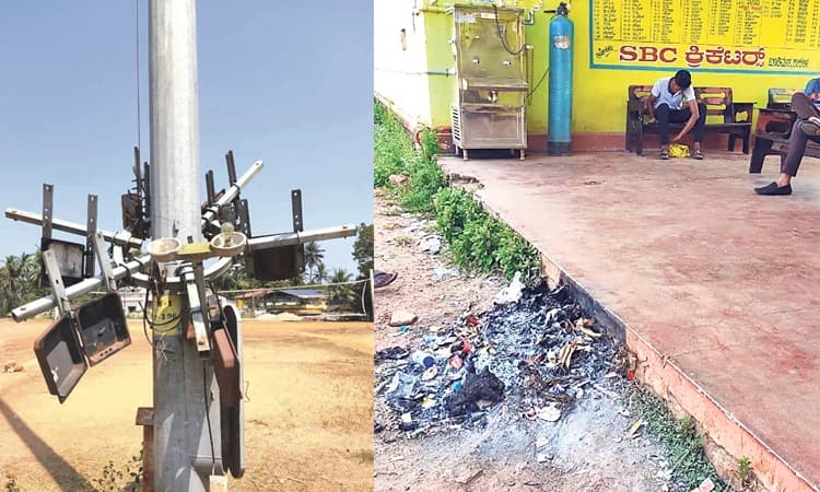 ಉರಿಯದ ಬೀದಿದೀಪ : ಕತ್ತಲೆಯಲ್ಲಿ ಬಂಡಿಮಠ ಬಸ್‌ ನಿಲ್ದಾಣ