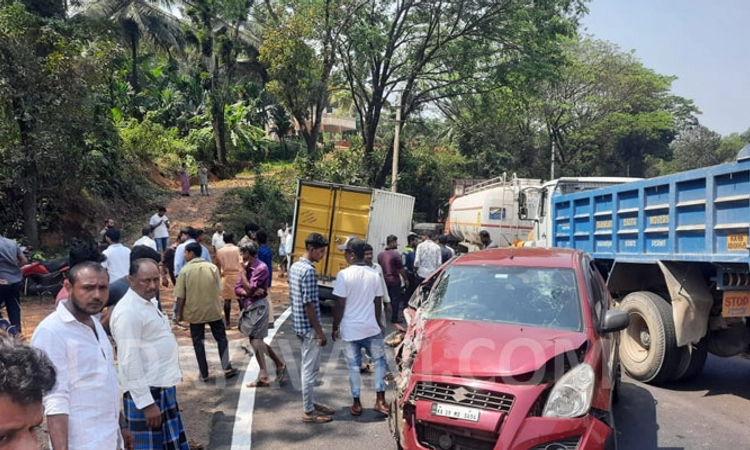 ಮಾಣಿಯಲ್ಲಿ ಕಾರು-ಪಿಕಪ್ ಢಿಕ್ಕಿ: ಚಾಲಕನಿಗೆ ಗಾಯ