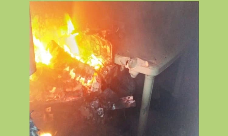 ಗ್ರಾಪಂ ನೂತನ ಅಧ್ಯಕ್ಷೆ ಮನೆಗೆ ಬೆಂಕಿ