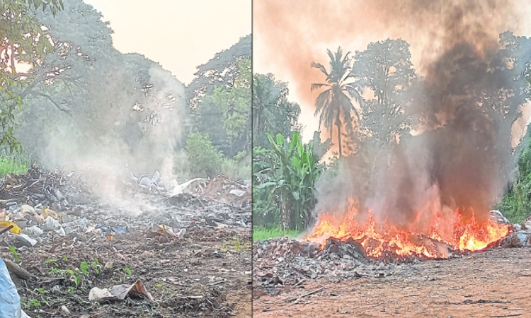 Mangalore: ಅಡ್ಯಾರ್‌ ಕಣ್ಣೂರಿನಲ್ಲಿ ತ್ಯಾಜ್ಯ ಸುಡುವಿಕೆಯಿಂದ ಪರಿಸರ ಮಾಲಿನ್ಯ
