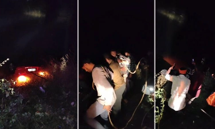 Chikkamagaluru: ಹಾಸನಾಂಬೆ ದರ್ಶನಕ್ಕೆ ಹೊರಟ್ಟಿದ್ದ ದಂಪತಿಯ ಕಾರು ಕೆರೆಗೆ; ಮಹಿಳೆ ಸಾವು
