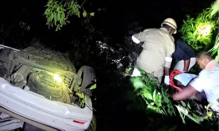 ಪಣಜಿ: ಚೋರ್ಲಾ ಘಾಟ್‍ನಲ್ಲಿ ಕಂದಕಕ್ಕೆ ಬಿದ್ದ ಕಾರು; ಇಬ್ಬರು ಸ್ಥಳದಲ್ಲೇ ಸಾವು, ನಾಲ್ವರಿಗೆ ಗಾಯ