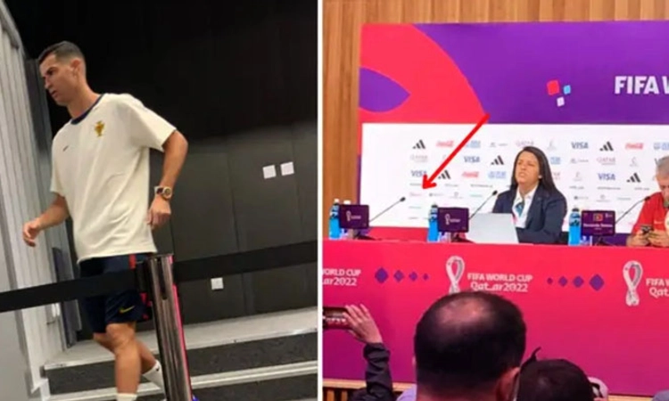 FIFA 2022: ಎರಡೇ ಎರಡು ನಿಮಿಷಗಳಲ್ಲಿ ಮುಗಿಯಿತು ರೊನಾಲ್ಡೊ ಪತ್ರಿಕಾಗೋಷ್ಠಿ!