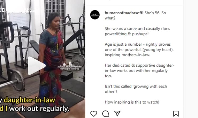 ವೈರಲ್ ವಿಡಿಯೋ: 56 ವರ್ಷದ ಮಹಿಳೆ ಸಾರಿ ತೊಟ್ಟು ಜಿಮ್‌ನಲ್ಲಿ ವ್ಯಾಯಾಮ  !