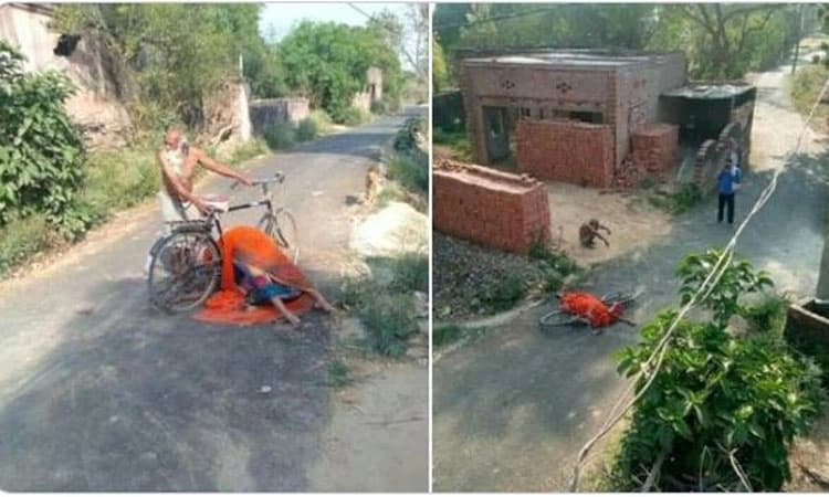 ಅಂತ್ಯಕ್ರಿಯೆಗೆ ಗ್ರಾಮಸ್ಥರ ವಿರೋಧ : ಸೈಕಲ್ ಮೇಲೆ ಪತ್ನಿ ಶವ ಹೊತ್ತು ಊರೆಲ್ಲ ತಿರುಗಿದ ವೃದ್ಧ