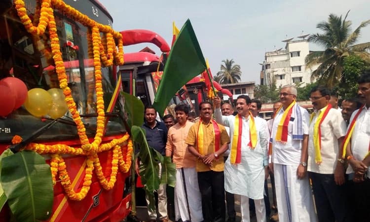 ಮಂಗಳೂರು: ವಿಮಾನ‌ ನಿಲ್ದಾಣಕ್ಕೆ ಸಂಪರ್ಕ ಕಲ್ಪಿಸುವ ಸಾರಿಗೆಗೆ ಸಂಸದ ನಳಿನ್‌ ಕುಮಾರ್‌ ಚಾಲನೆ