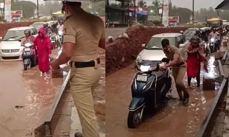 ಮಣಿಪಾಲ: ಇಂದ್ರಾಳಿ ರೈಲ್ವೆ ಮೇಲ್ಸೇತುವೆ ಬಳಿ ಕಾಮಗಾರಿ; ಮಳೆಯಲ್ಲಿ ವಾಹನ ಸವಾರರ ಪರದಾಟ