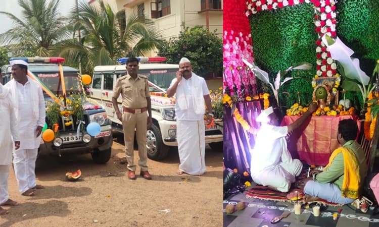 ಮುಸ್ಲಿಂ ಪಿಎಸೈನಿಂದ ಠಾಣೆಯಲ್ಲಿ ವಿಶೇಷ ಪೂಜೆ: ದೇವಸ್ಥಾನದಂತೆ ಕಂಗೊಳಿಸಿದ ಪೊಲೀಸ್ ಠಾಣೆ
