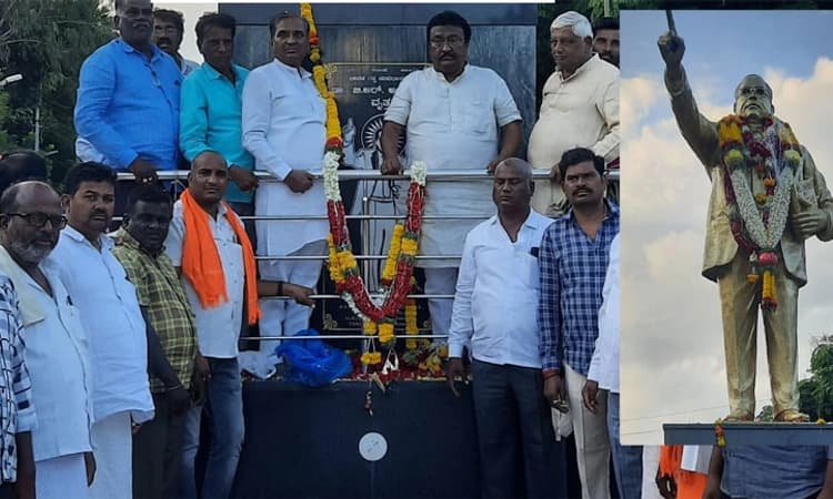 ಗಂಗಾವತಿ: ಡಾ.ಬಿ. ಆರ್. ಅಂಬೇಡ್ಕರ್ ನೂತನ ಪುತ್ಥಳಿಗೆ ಸ್ವಾಗತ