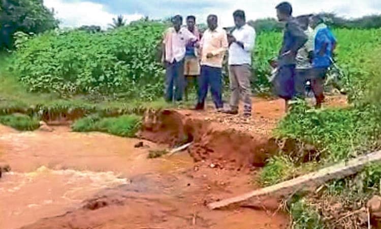 ಅಧಿಕಾರಿಗಳಿಂದ ಗಡಿ ಗ್ರಾಮ ಪರಿಶೀಲನೆ