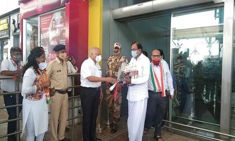 ಗೋವಾ : ಕಾಂಗ್ರೇಸ್ ನ ಚುನಾವಣಾ ನಿರೀಕ್ಷಕ ಪಿ.ಚಿದಂಬರಂ ಆಗಮನ  