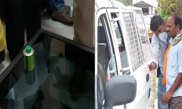 ಸಚಿವರ ಮುಂದೆ ವಿಷದ ಬಾಟಲ್ ಇಟ್ಟು ಆತ್ಮಹತ್ಯೆ ಬೆದರಿಕೆ ಹಾಕಿದ ರೈತ