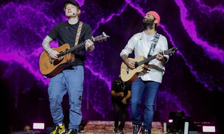 Ed Sheeran joins Arijit Singh on stage at Indian singer’s London concert