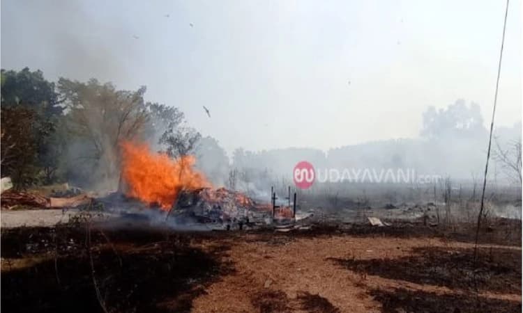 Manipal: Wildfire breaks out in Manchi; no casualties reported