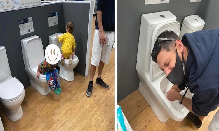 Parents left embarrassed after son poops in store&#8217;s display toilet