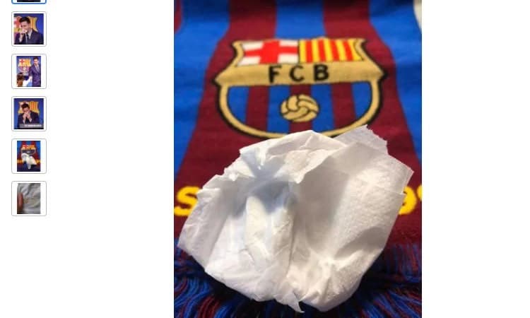 Tear-soaked tissue used by Lionel Messi during Barcelona farewell up for sale