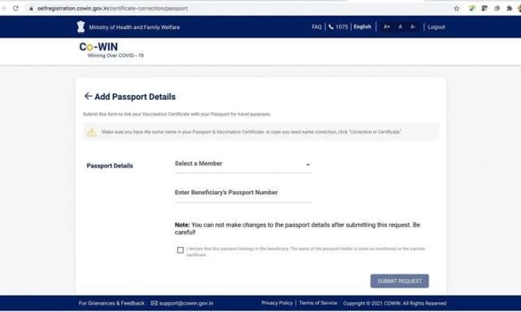 Guide to link passport number with Covid vaccination certificate