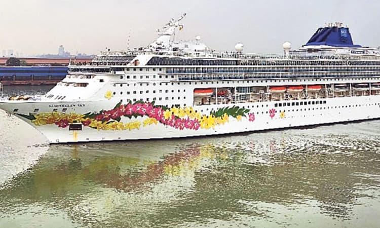 Panambur: Cruise ship MS Norwegian Sky docks at New Mangalore Port