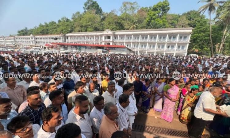 Protest held in Dharmasthala against false accusations, defaming constituency